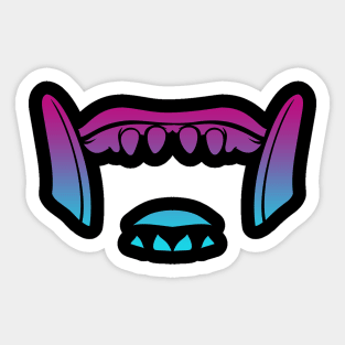 Bali Barong Boar Mask Teeth Vaporwave Sticker